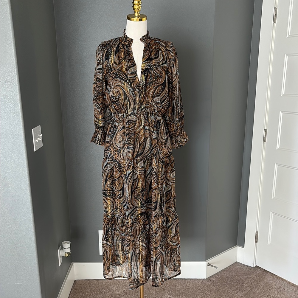 Elan Elegant Paisley Print Dress - Picture 1 of 5